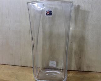 Large Blenko Glass vase with original label