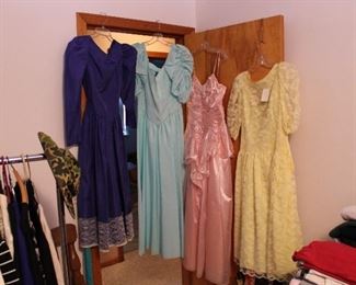 Vintage dresses from the 1980's, made by an accomplished local seamstress