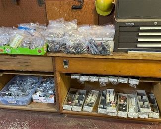 We literally have hundreds of bags of nails, screws, nuts, bolts, S hooks, and many other types of hardware and connectors.