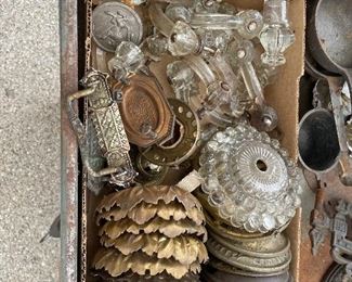 Antique bobeches, antique furniture handles