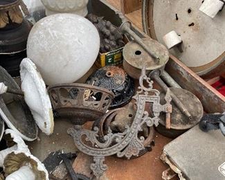 Antique kerosene bracket lamp parts