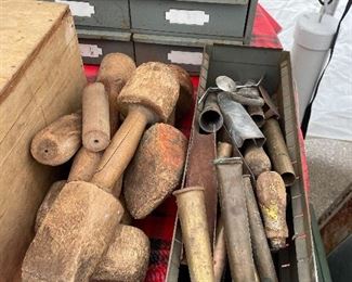 Old casting supplies, sand tampers, etc.