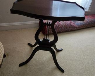 Antique harp side table