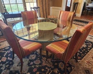 Glass Dining Room Table (One chair has a broken leg)