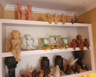 Collection of Cherubs and Collection of Waterfowl/Duck Carvings