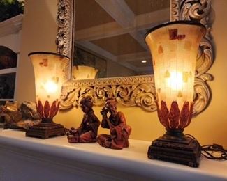 Beautiful Ornate Uplight Mantle Lamps