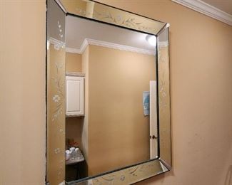 Glass Mirror, great for a large bathroom!