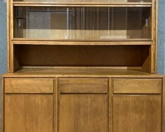 Mid Century Modern Buffet and Hutch  5' 8" x 54" x 18"