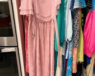 Vintage maxi dress with cape and belt 