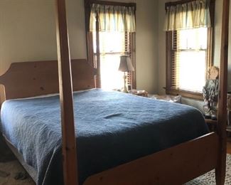 4 POSTER BED  NO MATTRESS SOLD AS IS