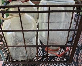 OLD BOTTLES IN CRATE