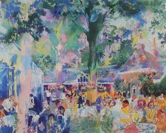 241	LeRoy Neiman Signed Print Tavern on the Green	LeRoy Neiman (American, New York, 1921-2012). Print, Tavern on the Green. Signed and dated 91 in the plate and signed lower right. 16" x 19 3/4" (with frame 37 5/8" x 31 1/4"). Scratches to frame.
