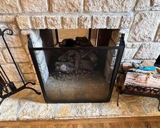 #28) - $75 - Black iron fireplace screen	35x12x32