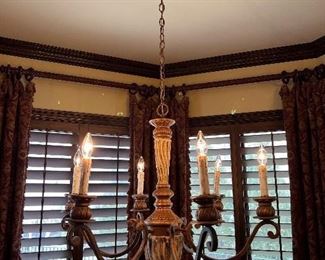 #66) - $150 - Wilson Lighting 6 point chandelier	26x26x26. Purchaser is responsible to deinstall from the home prior to March 31.