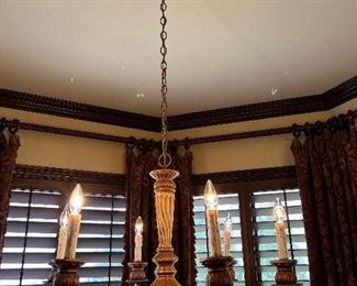 #66) - $150 - Wilson Lighting 6 point chandelier	26x26x26. Purchaser is responsible to deinstall from the home prior to March 31.