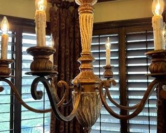 #66) - $150 - Wilson Lighting 6 point chandelier	26x26x26. Purchaser is responsible to deinstall from the home prior to March 31.