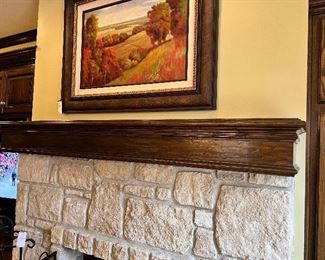 #70) - $200 - Solid wood fireplace mantel with 2 top electric outlets	86x13x10. Purchaser is responsible to deinstall from the home prior to March 31.