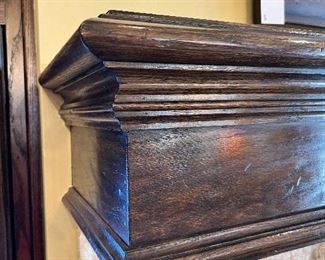 #70) - $200 - Solid wood fireplace mantel with 2 top electric outlets	86x13x10. Purchaser is responsible to deinstall from the home prior to March 31.