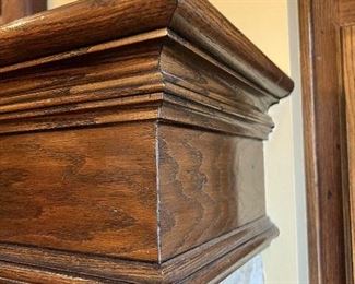 #70) - $200 - Solid wood fireplace mantel with 2 top electric outlets	86x13x10. Purchaser is responsible to deinstall from the home prior to March 31.