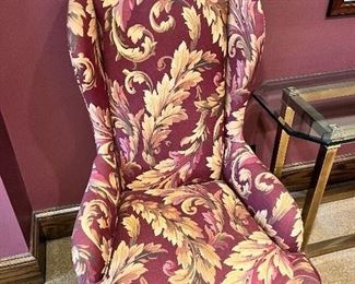 #78) - $125 - Pair of Upholstered Wingback Chairs	25x32x46