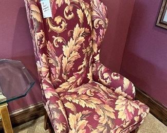 #78) - $125 - Pair of Upholstered Wingback Chairs	25x32x46