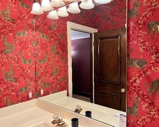 #115) - $40 - Bathroom Wall Mount Plate Mirror	52x42. Purchaser is responsible to deinstall from the home prior to March 31.