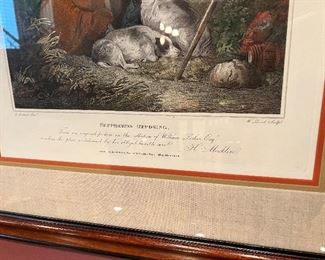 #82) - $100 - Old World Framed Art - Shepherds Reposing	34x44