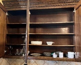 #J $350) Kitchen Cabinet Section. Beautiful Hardwood Cabinets with soft close drawer hardware and Upper Cap.  54" W x 12" D x 42 H.  Purchaser must remove on their own or with their own contractor help prior to March 31. 