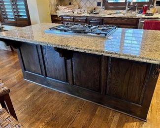#I $1000) Kitchen Island with Granite Countertop, Cabinets and Drawers.  Stove Sold Separately.  83" Wide x 40" Deep x 36" Tall.  Purchaser must remove on their own or with their own contractor help prior to March 31. 