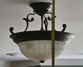 #T $150 EACH) Buy 1 or Buy them both $150 each.  Wilson Lighting Set of 2 Extremely Heavy Ceiling Lights  14" D x 15" H. Purchaser must remove on their own or with their own contractor help prior to March 31. 