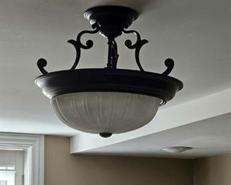 #T $150 EACH) Buy 1 or Buy them both $150 each.  Wilson Lighting Set of 2 Extremely Heavy Ceiling Lights  14" D x 15" H. Purchaser must remove on their own or with their own contractor help prior to March 31. 