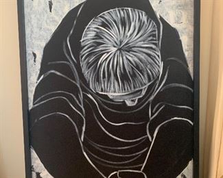 original painting Orlando Praying Contemplation Deep in Thought Monk  Canvas