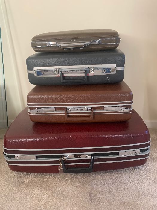 Vintage hard vase suitcases