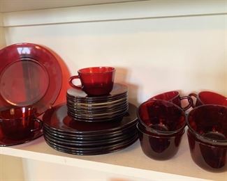 large collection many lots Red Glass