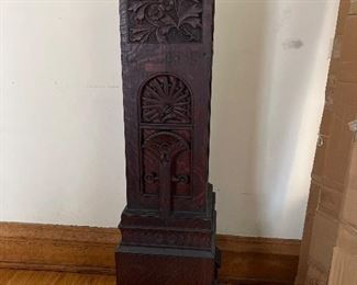 intricately carved victorian oak staircase newel