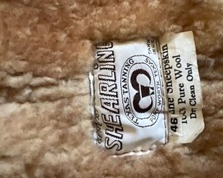 t xmas tanning shearling men’s coat size 46