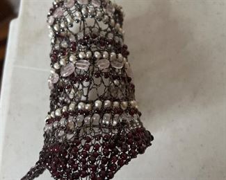Susan Horth Of London Vintage Cuff Bracelet REAL PEARLS