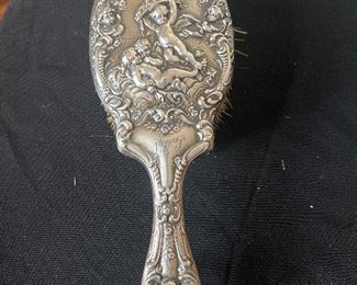 Sterling Cherub Hairbrush