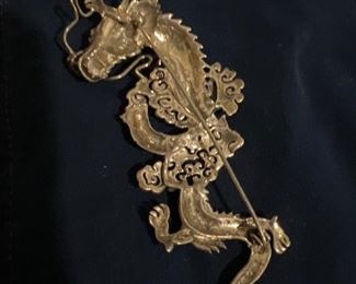 Sterling Dragon Brooch