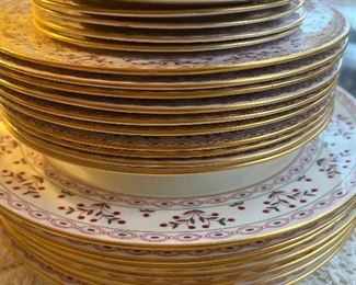 Royal Crown Derby China Brittany Pattern Dinner Plates, Lunchoen Plates & Butter