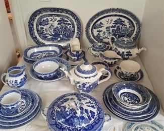 Several Sets of Iron stone Willow Ware - All in Mint Condition.