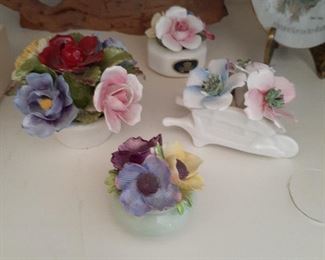Porcelain Flower Baskets, Staffordshire