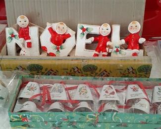 1950s  NOEL Pixie Elf Candle Holders