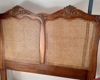 1940s Caned Headboard for a Twin Bed