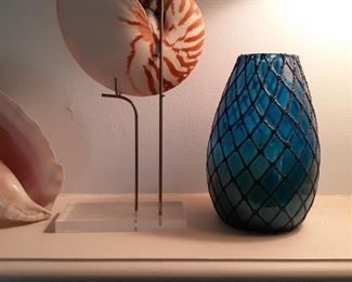 Large Nautilus and 1960s Candle Holder 