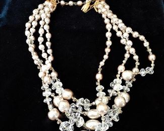 Miriam Haskell Crystal, Pearl, Rhinestone Choker.