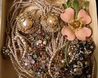 A Treasure Trove of Vintage Jewelry.   Miriam Haskell, Holly Craft, and Original by Robert