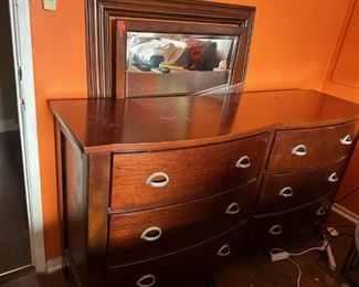 Wood bow front dresser 
$100 - Saturday!