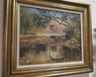 Original painting by Murile Wetzel Cleveland (1908-1980), Fort Worth artist