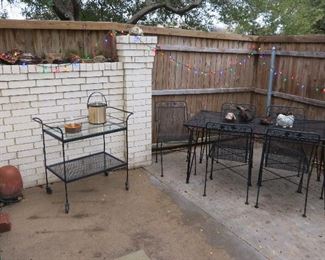 Patio set, serving cart